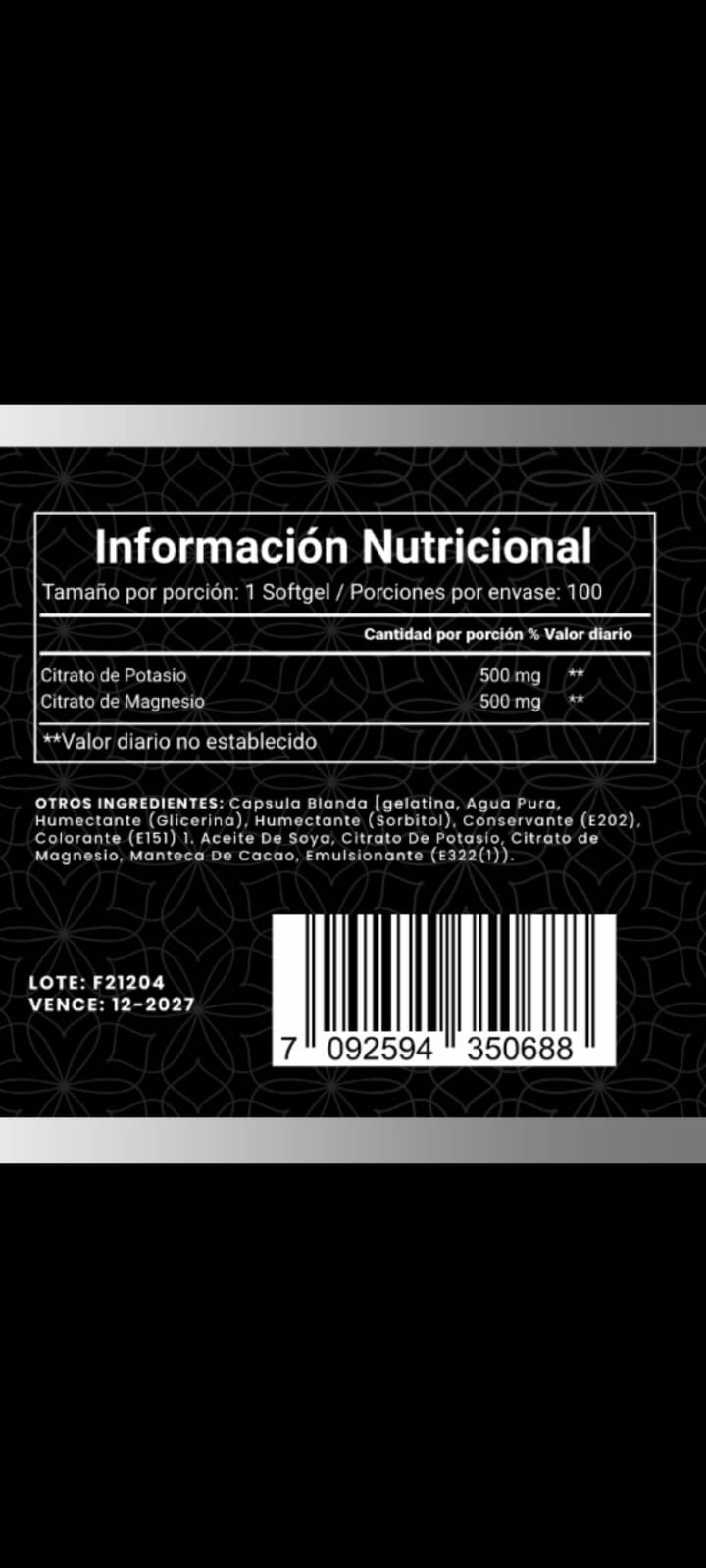 Miniatura 2 de Citrado de magnesio+ potasio con regist